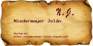 Niedermayer Jolán névjegykártya
