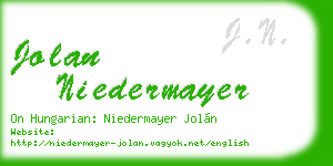 jolan niedermayer business card